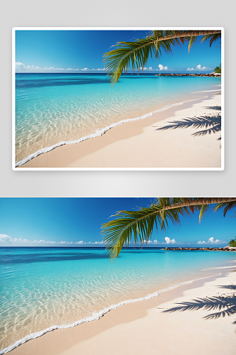 阳光明媚热带海滩背景图片