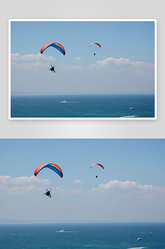 玩滑翔伞高清特写图片