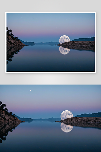 月亮弯高清特写图片