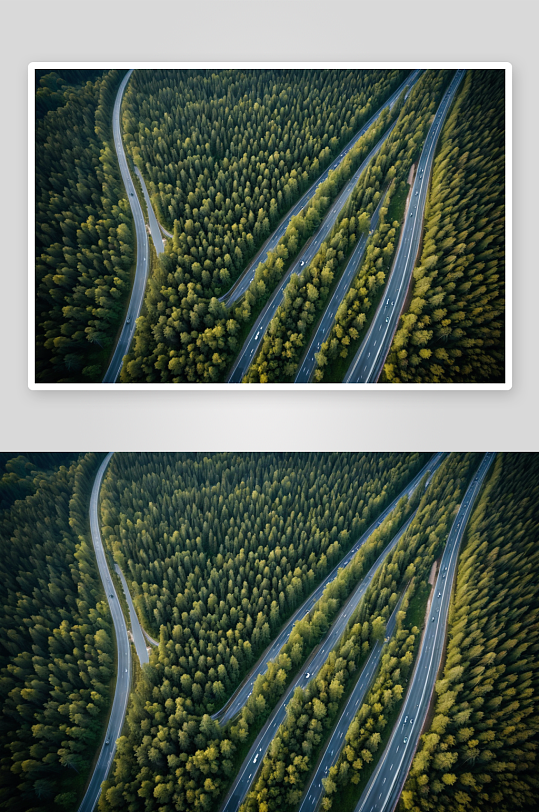 下森林里高速公路图片