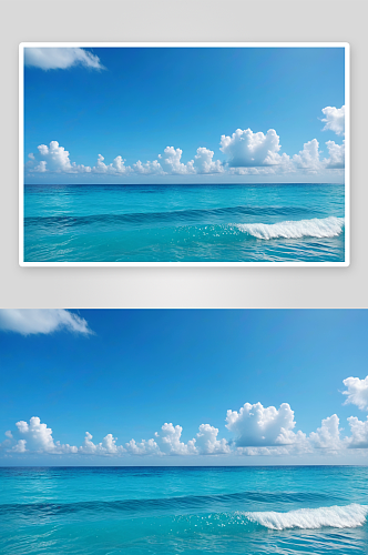 热带海洋蓝天背景图片
