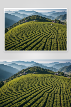 高山云雾茶茶田图片