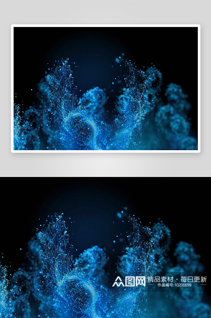蓝色科技风格抽象粒子特效背景插图图片素材