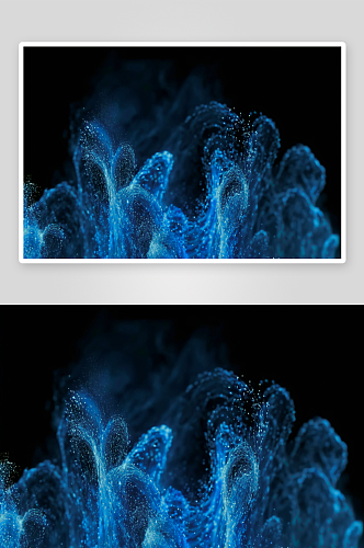蓝色科技风格抽象粒子特效背景插图图片