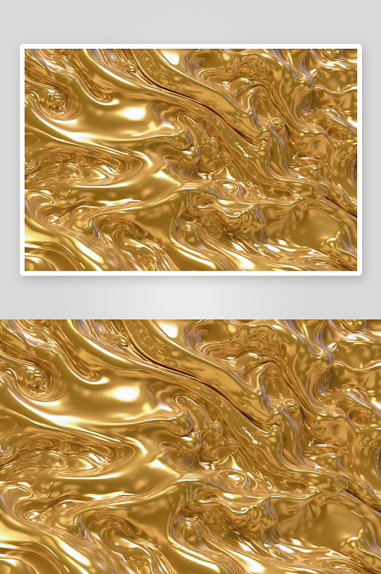 金流体熔化波流动液体运动抽象背景高清底纹
