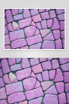 街道上的鹅卵石被涂成了紫色高清底纹图片