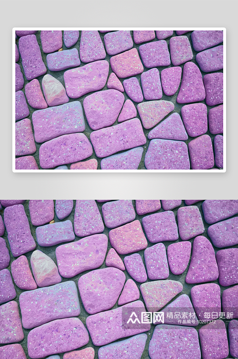 街道上的鹅卵石被涂成了紫色高清底纹图片素材