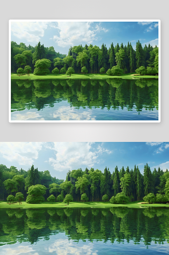 户外园林湖泊绿树林自然景观高清底纹图片