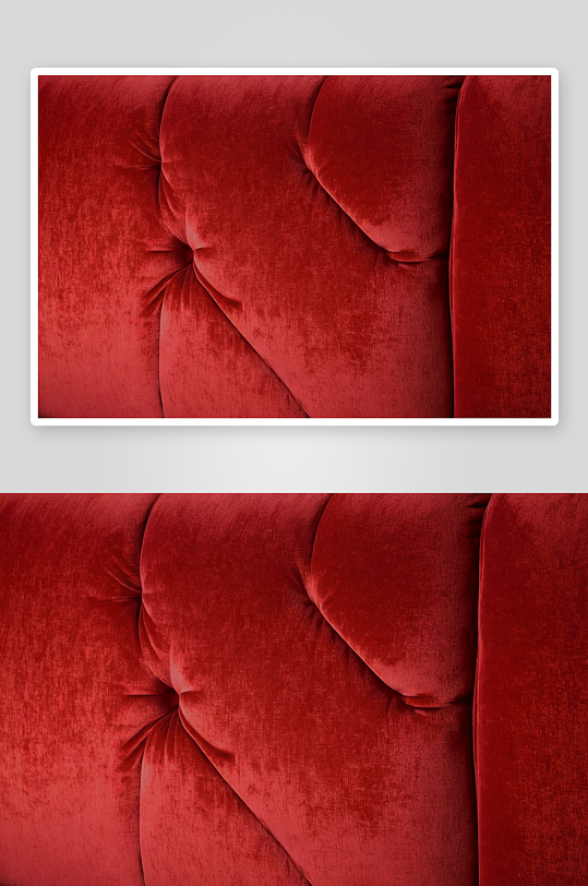 红色天鹅绒沙发的全帧镜头高清底纹图片