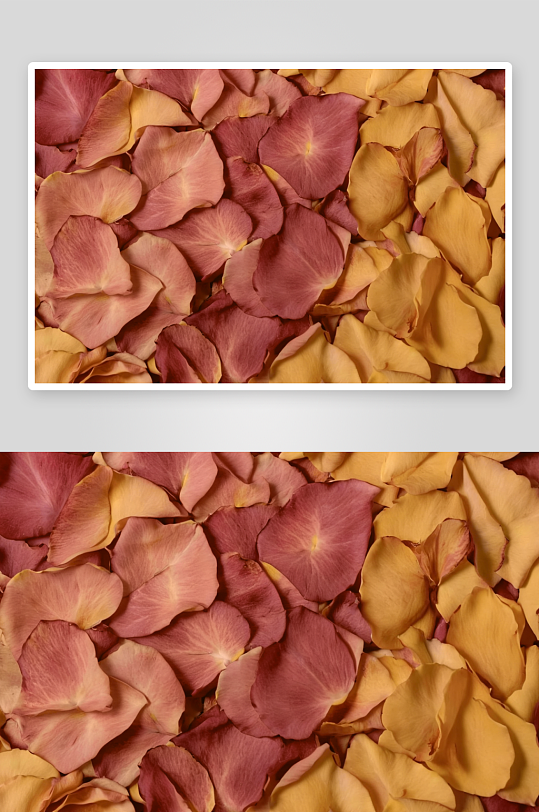 干燥的粉红色和黄色玫瑰花瓣全框高清底纹图