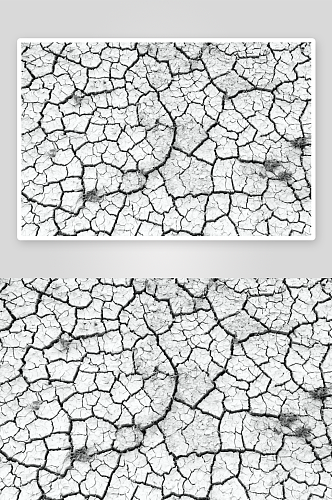干旱开裂的地面土壤垃圾纹理黑白背景高清底