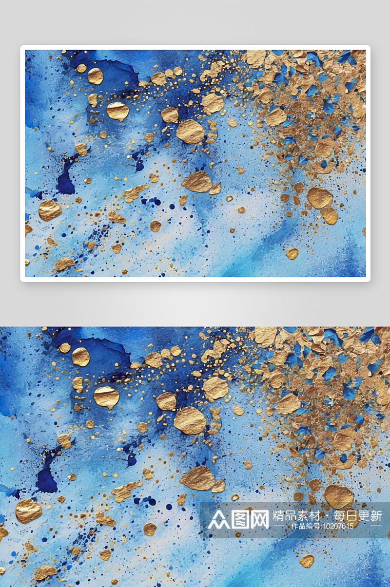 创造性的抽象蓝色背景与斑点金色闪光高清底素材