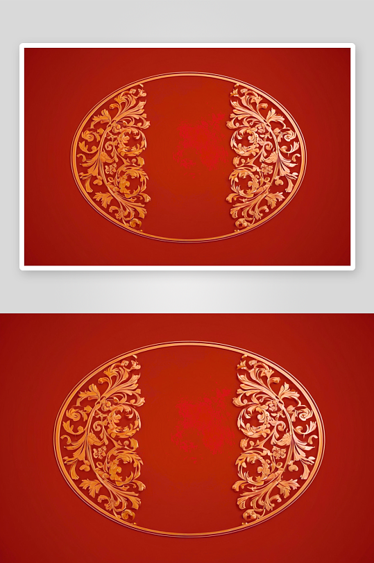 传统圆形装饰花纹红色背景高清底纹图片