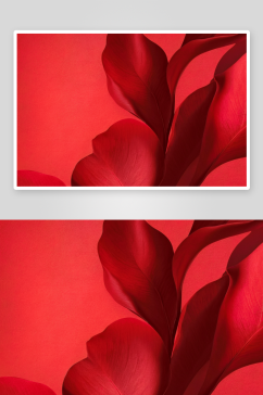 抽象艺术植物的阴影覆盖在节日的红色背景上