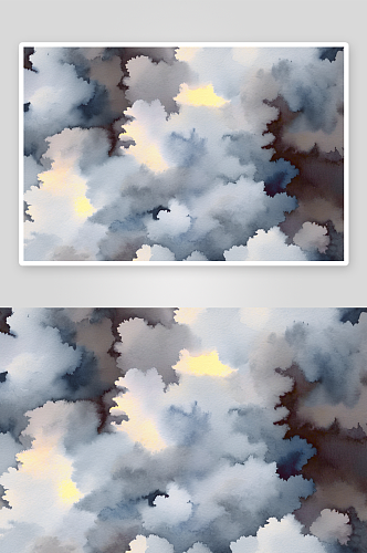 抽象水彩灰蓝色云彩艺术绘制背景高清底纹图