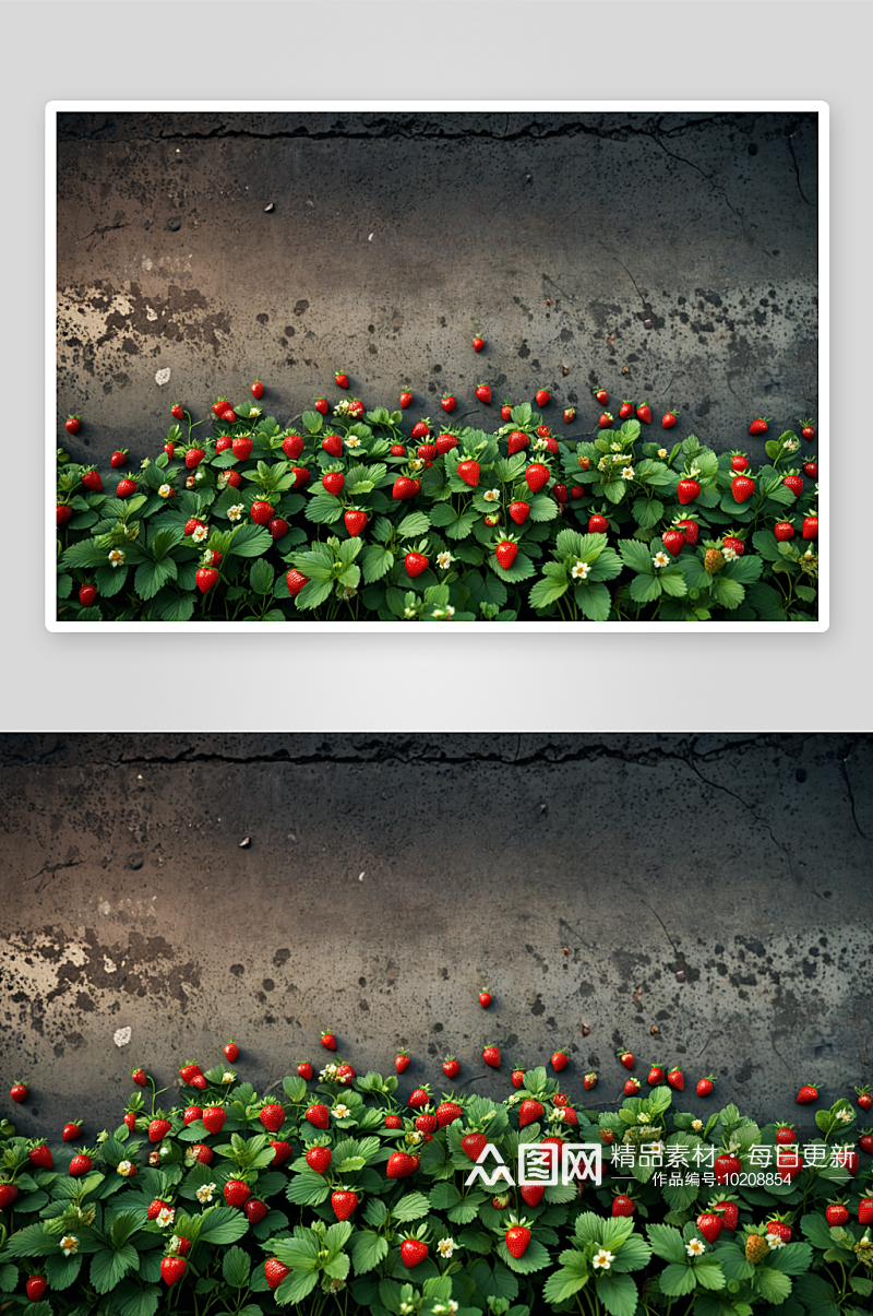 草莓种植特写高清高清特写图片素材