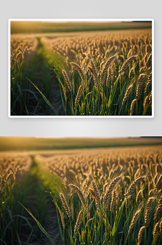 低视角下成熟小麦高清特写图片