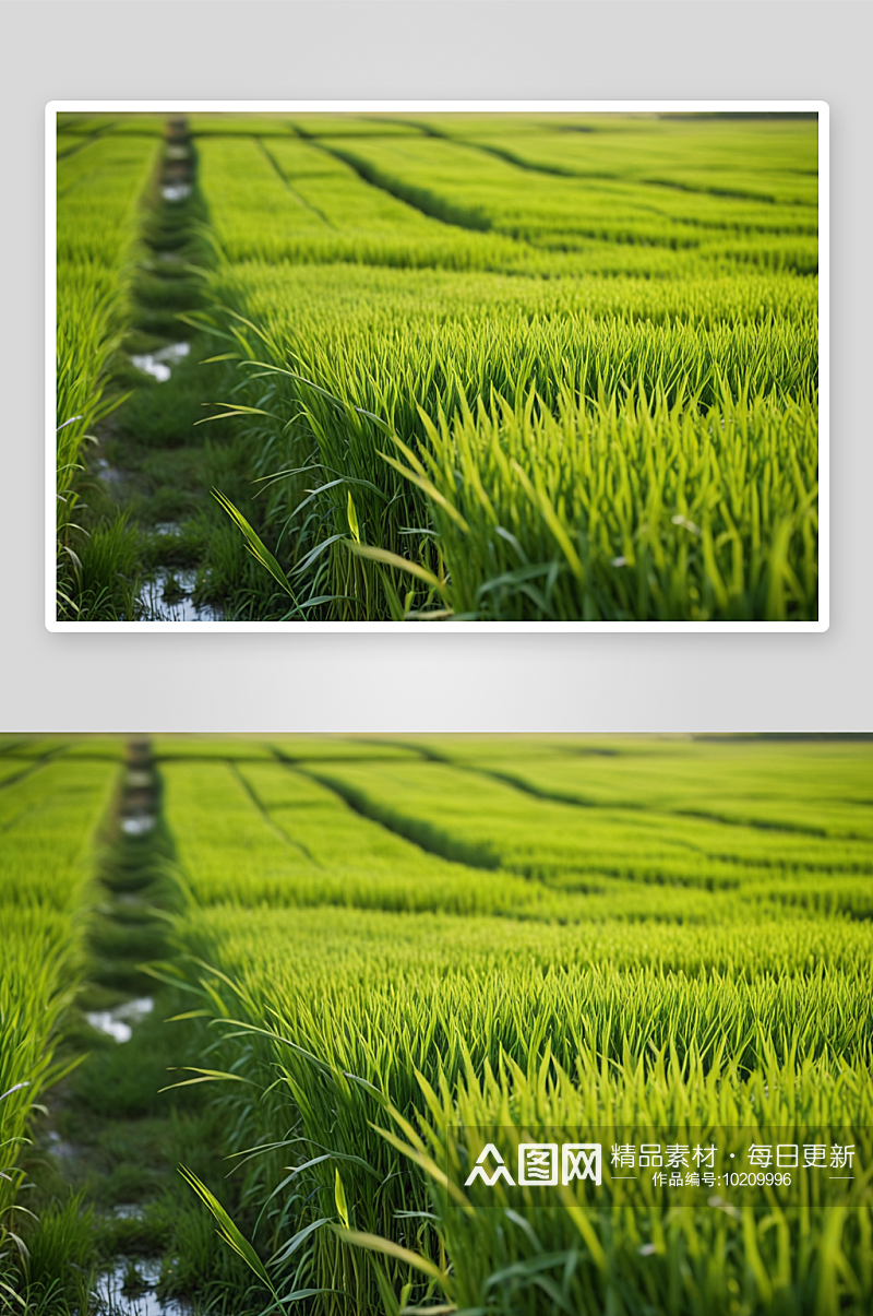 稻田模糊背景绿色农业理念高清特写图片素材