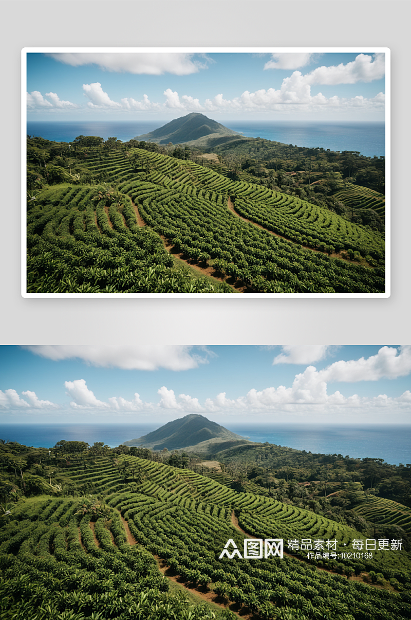 岛咖啡种植园高清特写图片素材