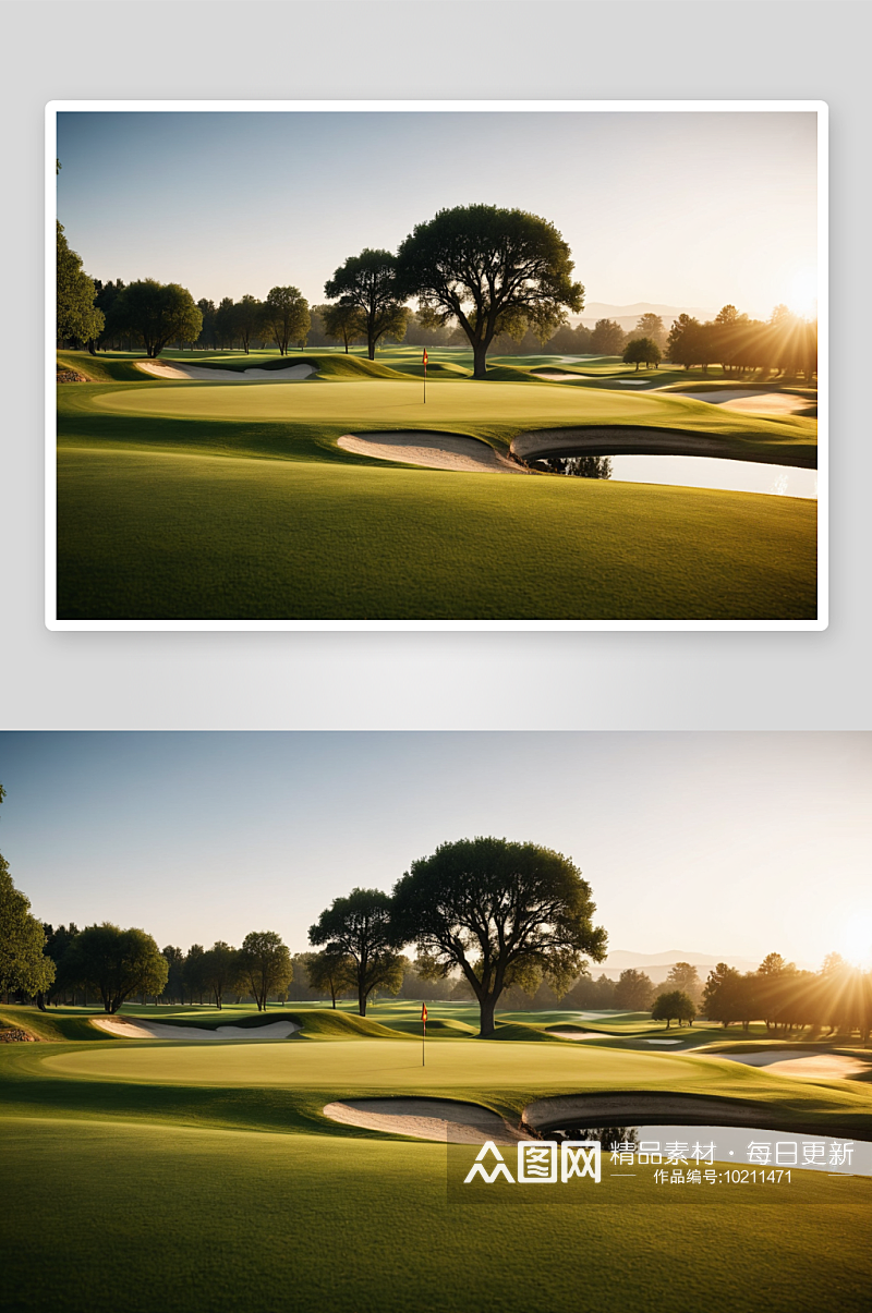高尔夫球场特写高清高清特写图片素材