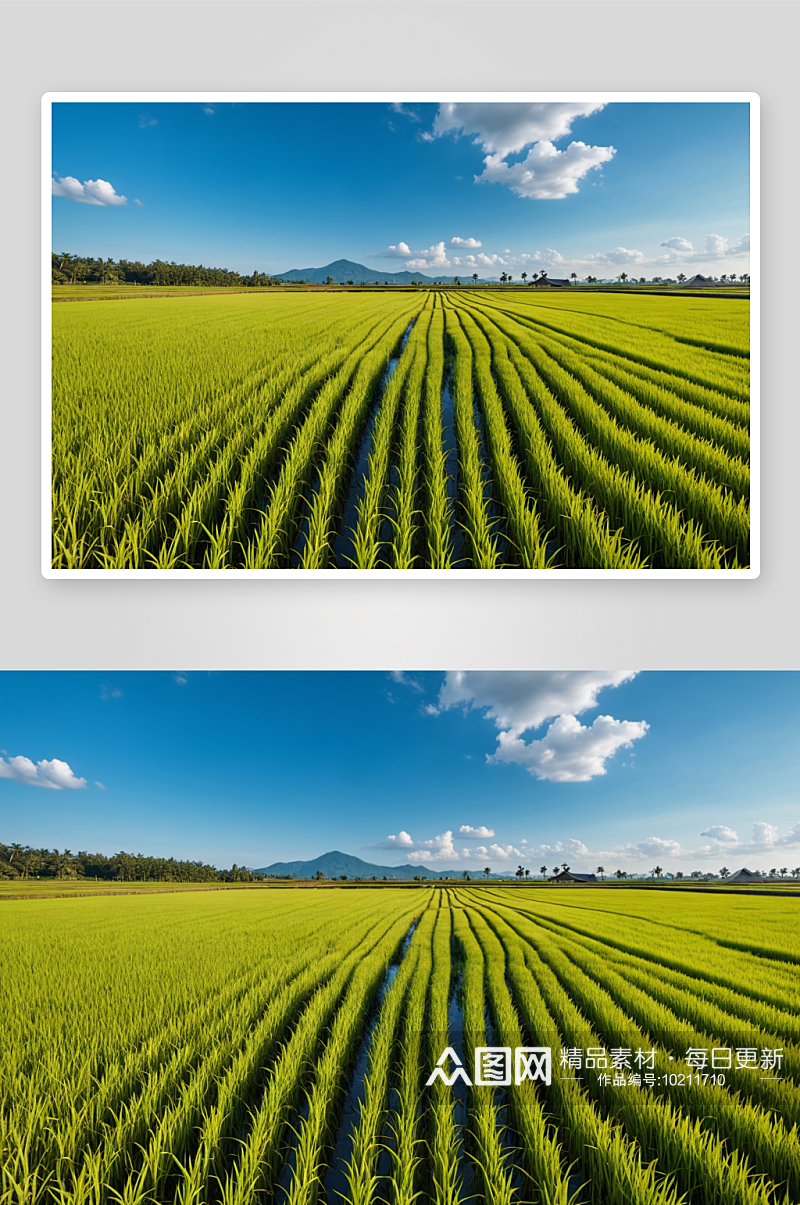 等待收获稻田高清特写图片素材