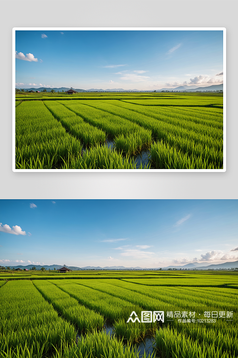 农村大米稻田风光高清特写图片素材