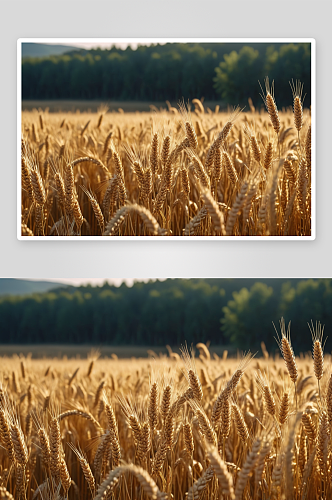 麦田里成熟小麦高清特写图片