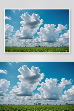 蓝天白云下花生种植园高清特写图片
