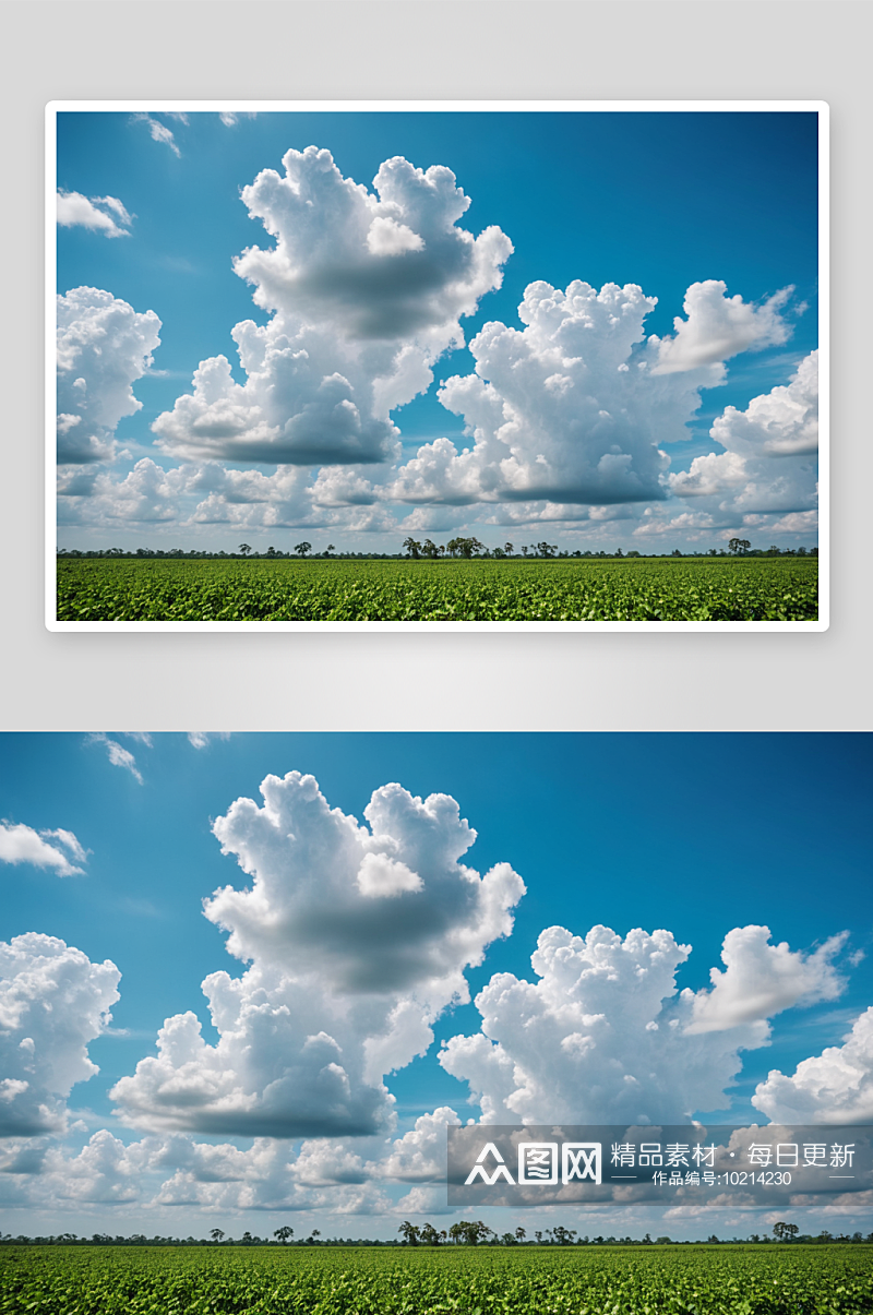蓝天白云下花生种植园高清特写图片素材