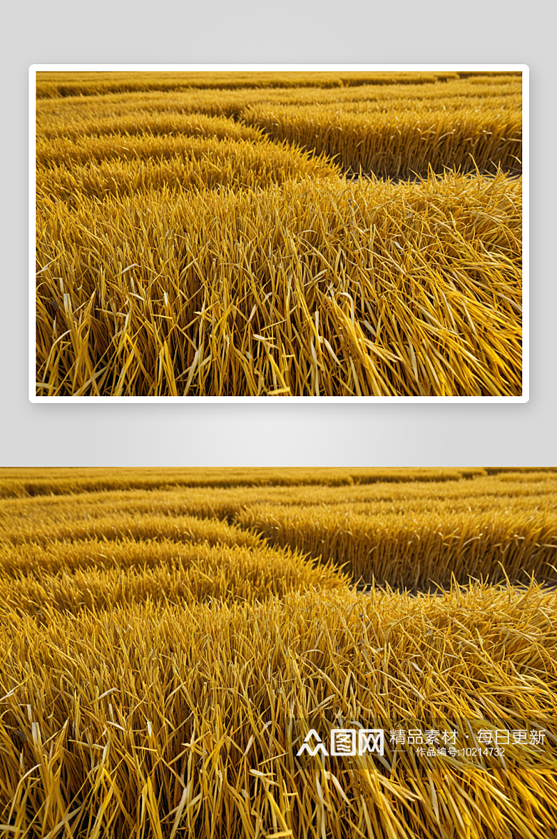 秋天稻谷黄了丰收大地高清特写图片素材