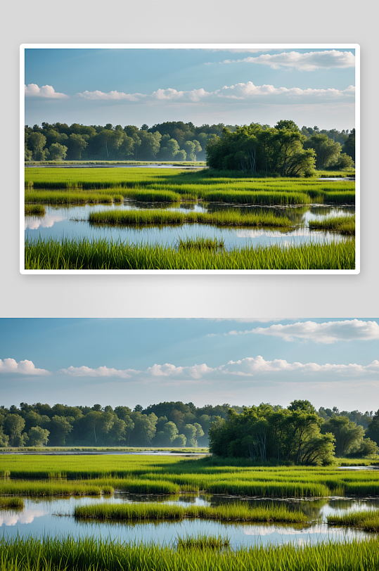 湿地保护乡村风景高清特写图片