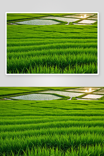 生机盎然绿色水稻种植田野高清特写图片
