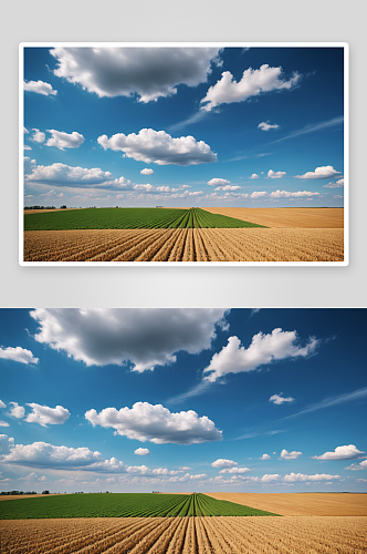 天空农业田地风景高清特写图片