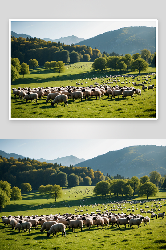 羊草地羊群特写高清高清特写图片