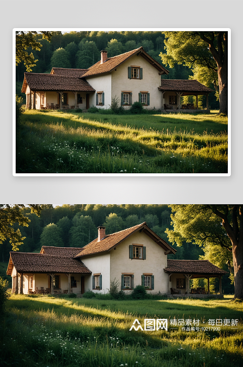 下乡村家园如画卷高清特写图片素材