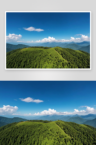 雨季山景鸟瞰图高清特写图片