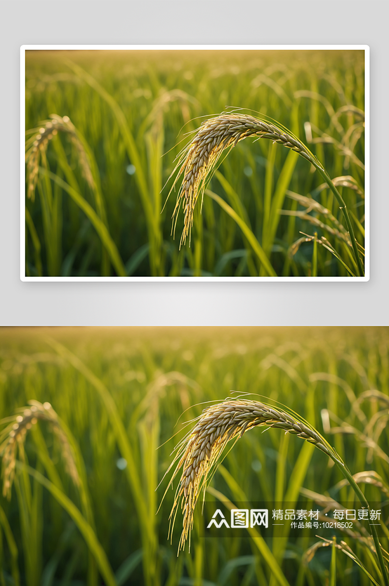 又一丰收季水稻高清特写图片素材