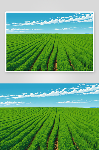 春天播种了小麦绿地蓝天图片