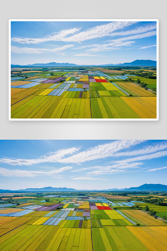 农村农业稻田航空摄影图片
