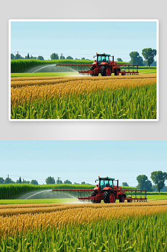 农村大麦小麦水稻农用喷灌机图片