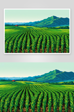 绿色玉米秸秆地里生长图片