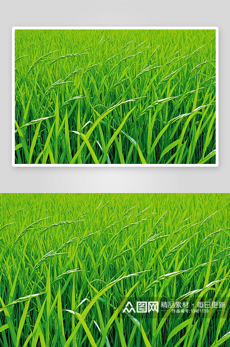 绿色水稻种植水稻穗特写图片素材