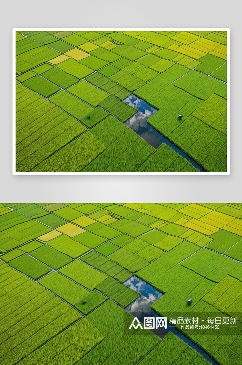 美丽鸟瞰图稻田雨季图片素材