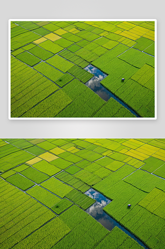 美丽鸟瞰图稻田雨季图片