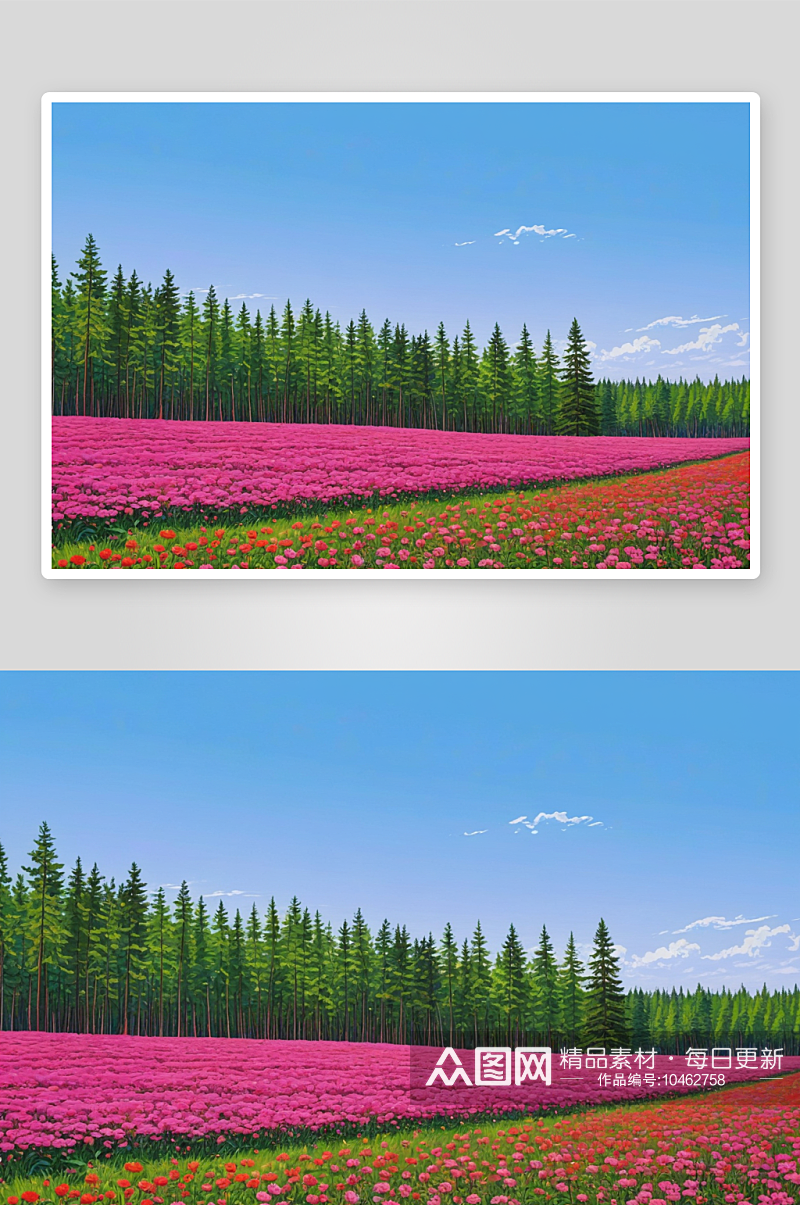 粉红色花森林图片素材