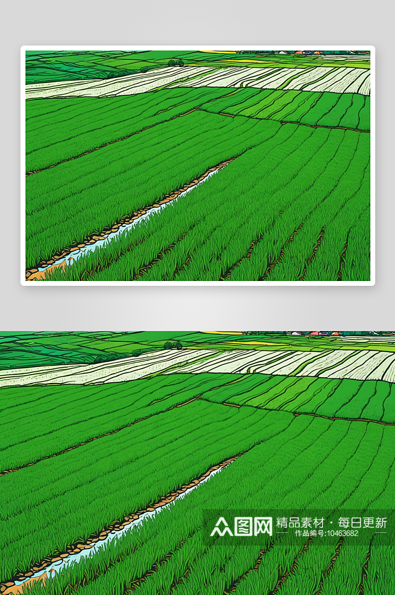 生机盎然绿色水稻种植田野图片素材