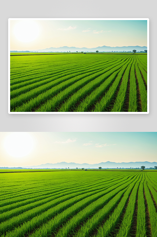 大面积成熟水稻绿色农业图片
