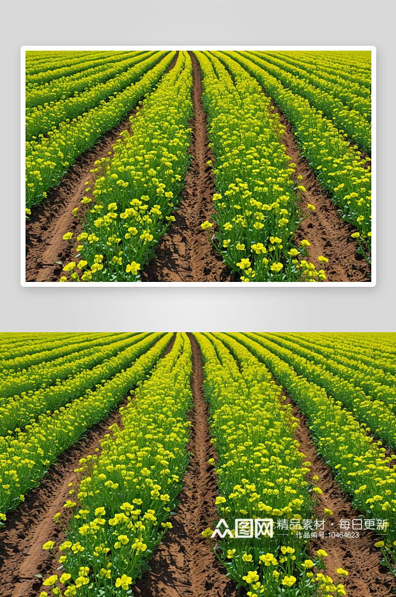 嫩绿油菜苗茁壮成长图片素材