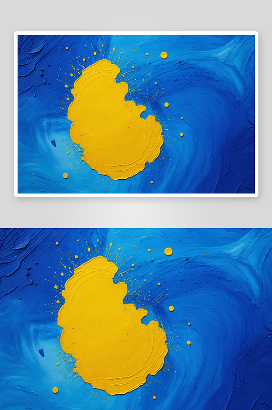 抽象背景蓝色黄点水粉画图片