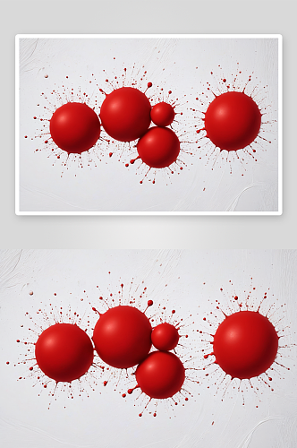 抽象背景白色画布红颜料滴图片